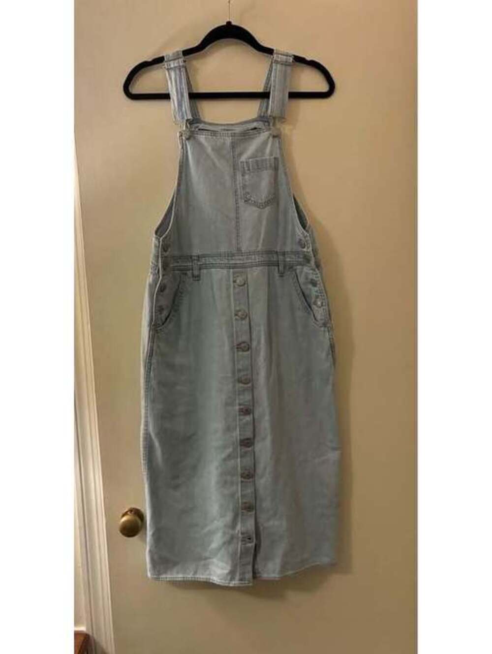 NWT Small Levi’s Vintage-Inspired Light Wash Denim Midi Overall Dress